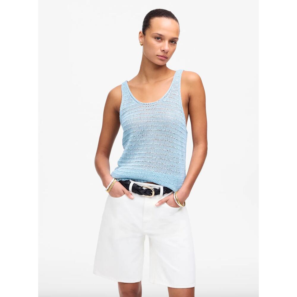 Madewell The 1997 Denim Bermuda Short Pure White Rigid High Rise US 27 NWOT - Picture 1 of 13